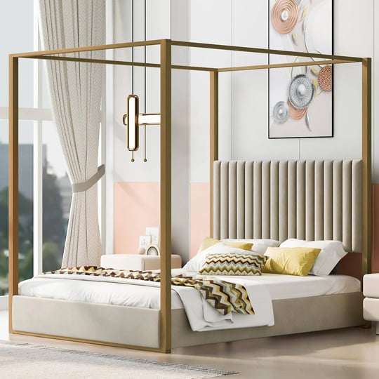 xd-designs-modern-4-poster-canopy-platform-bed-queen-size-with-channel-upholstery-tufted-headboard-g-1