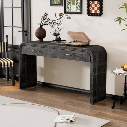 xd-designs-retro-console-table-sofa-table-with-2-top-drawers-unique-curved-long-accent-entryway-tabl-1