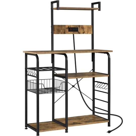 yaheetech-4-tier-55-kitchen-bakers-rack-with-power-outlet-rustic-brown-1