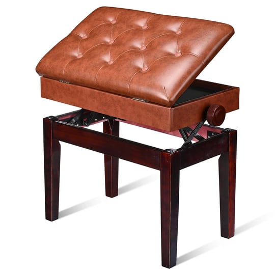 yescom-piano-bench-adjustable-height-pu-leather-padded-keyboard-organ-seat-throne-storage-1