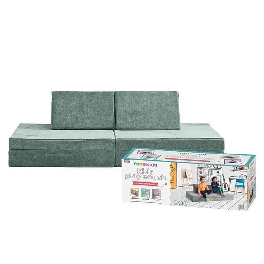 yourigami-folding-convertible-kids-and-toddler-play-couch-green-1