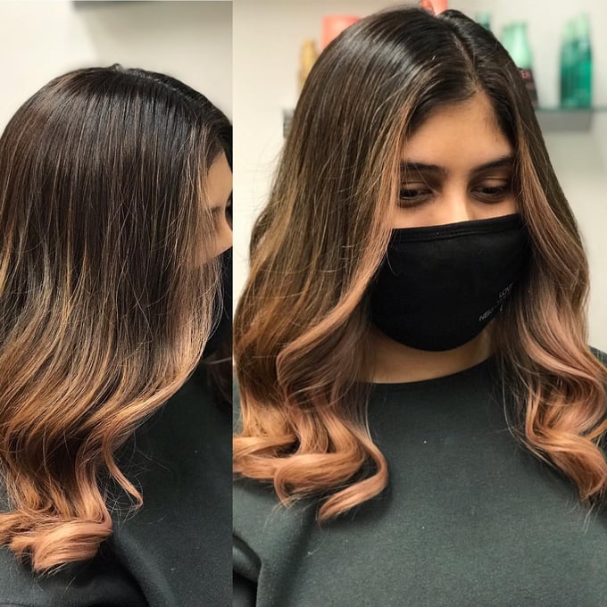Rose Gold Hair Highlight