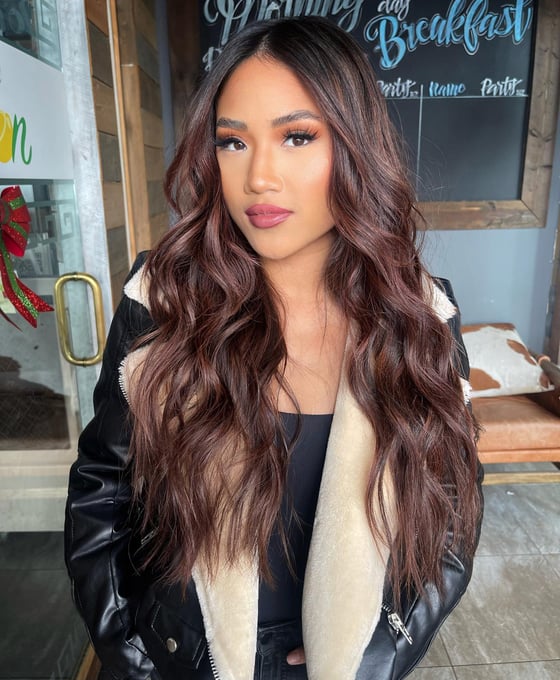 red brown balayage