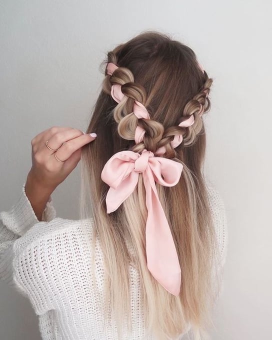 Ribbon Braid Hairstyles For New Year