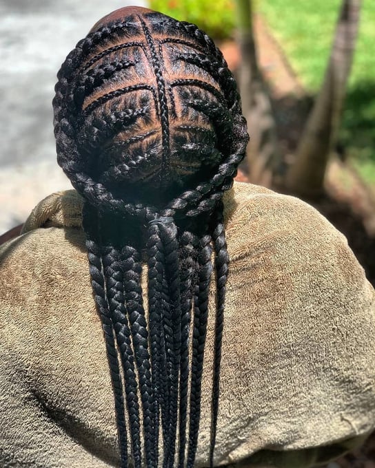 3 Layer Feed in Braids Middle Part 