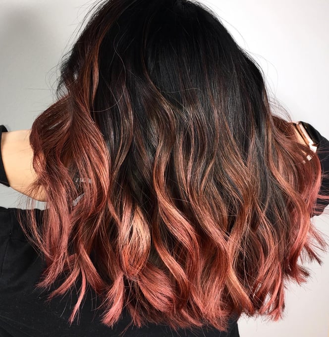 Black and Rose Gold Hair