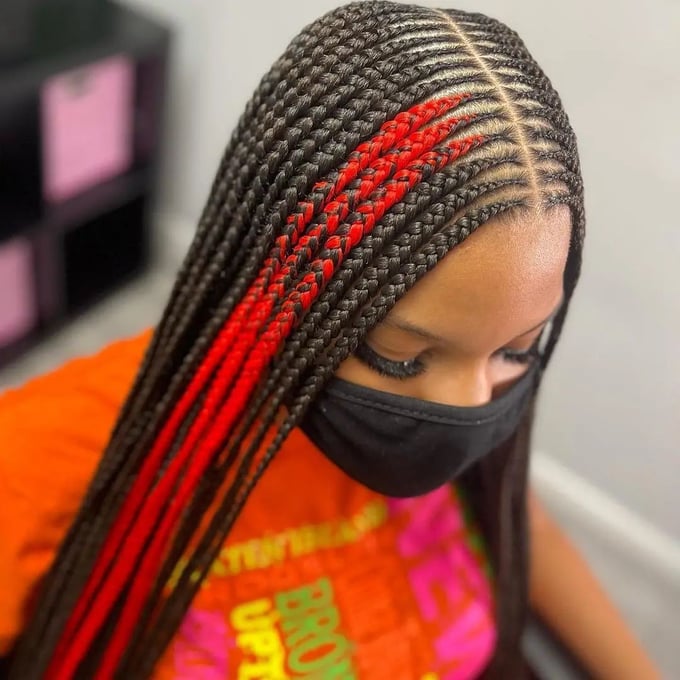 2 Layer Tribal Braids with Middle Part