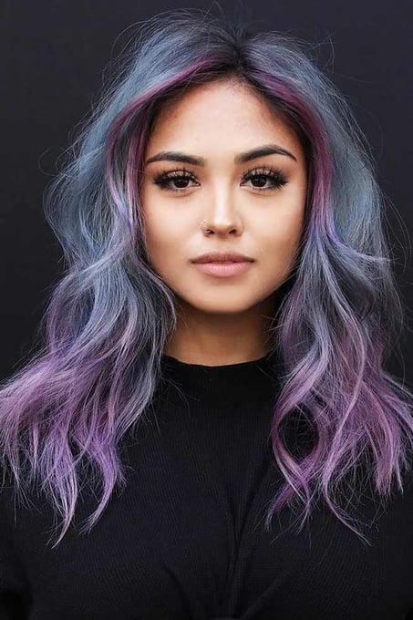 lavender peekaboo hair
