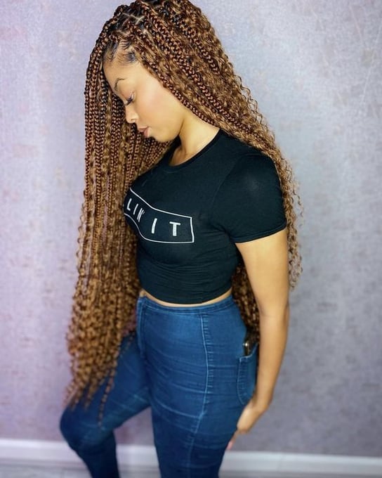 Knotless Box Braids with Curls