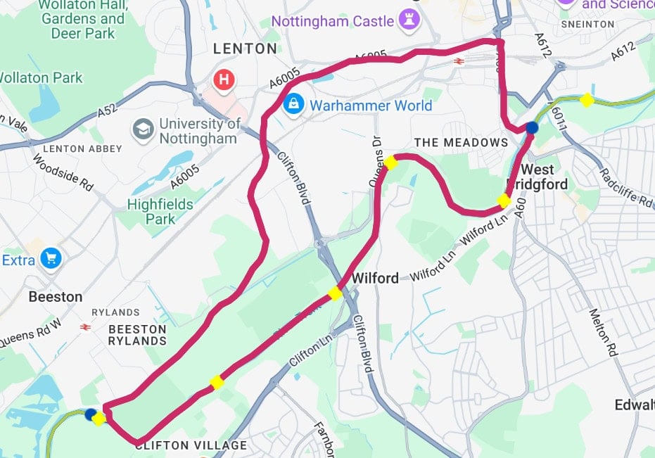Map of the Trent Loop