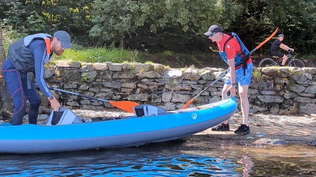 Putting the kayak in at Red Nab car park on Windermere's west shore