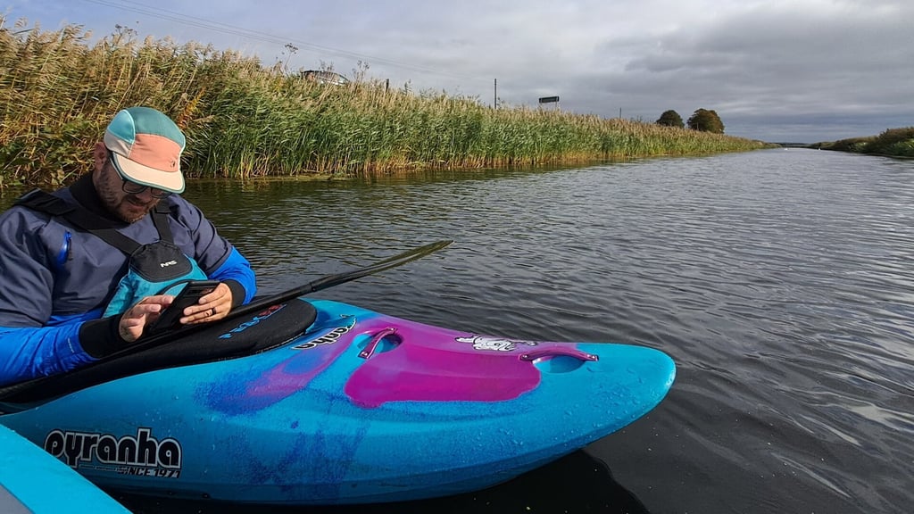 Paddler on the Middle Level Navigations