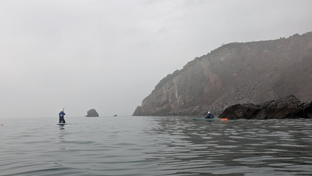 Paddleboarder on the sea