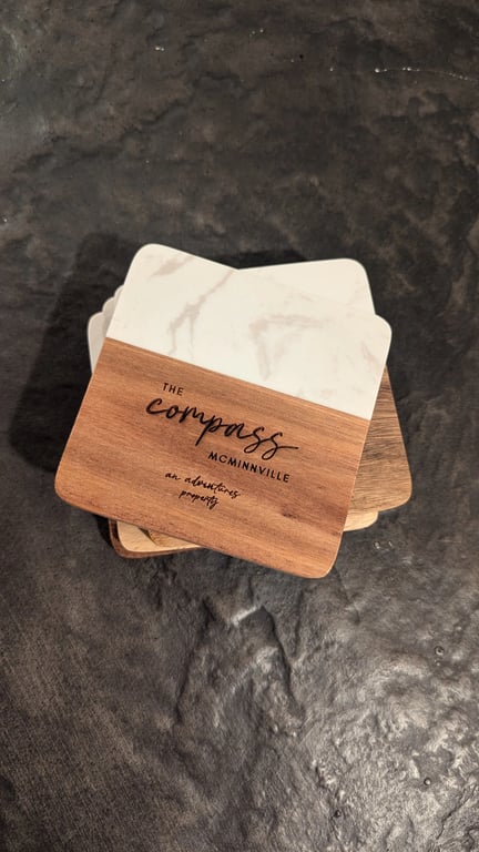 Wood + Marble Coaster