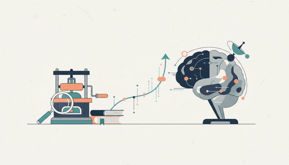 Diagram showing traditional SEO to AI transformation