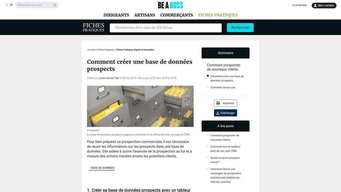 Base de données prospects