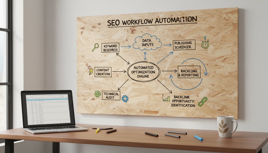 Diagram showing SEO workflow automation diagram