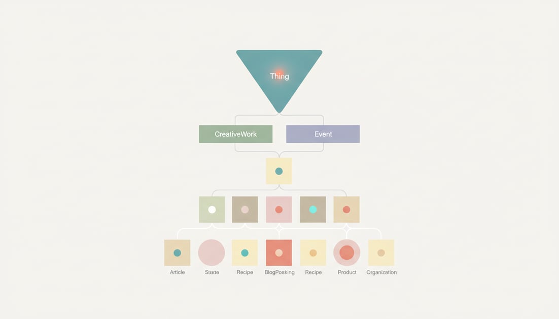 Diagram showing schema markup types hierarchy