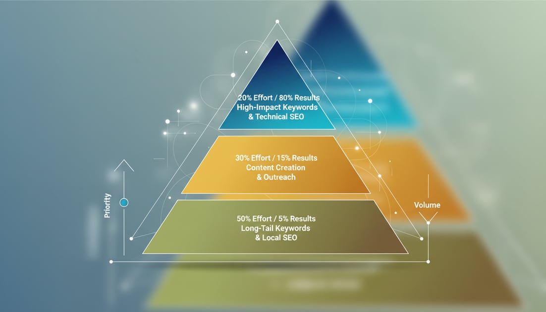 Diagram showing 80/20 SEO priority pyramid