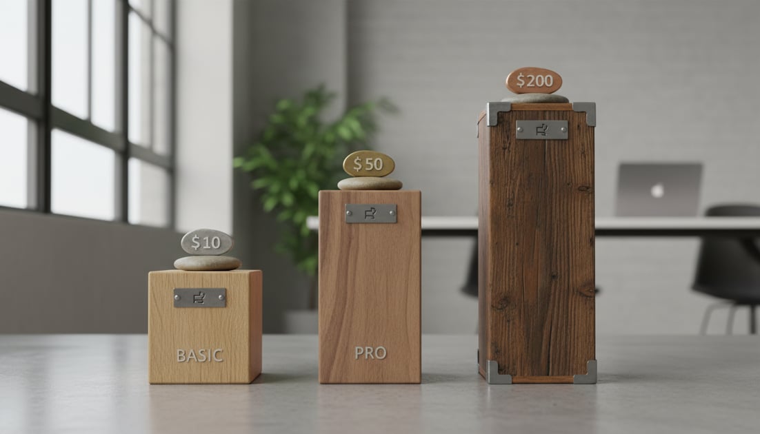 Infographic showing tiered pricing stacks