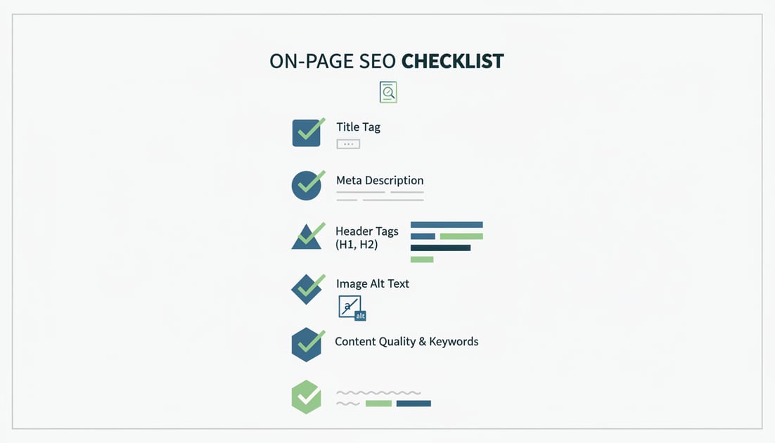 Infographic showing on-page SEO checklist items
