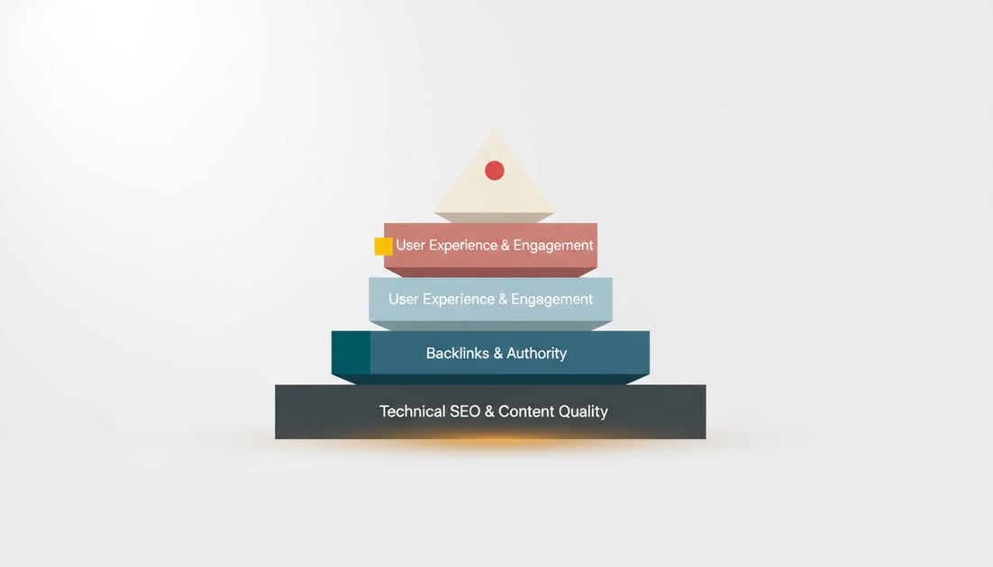 Diagram showing Google ranking factors pyramid