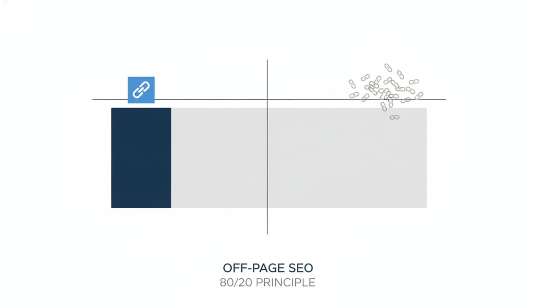 Chart showing 80/20 pareto principle off-page SEO