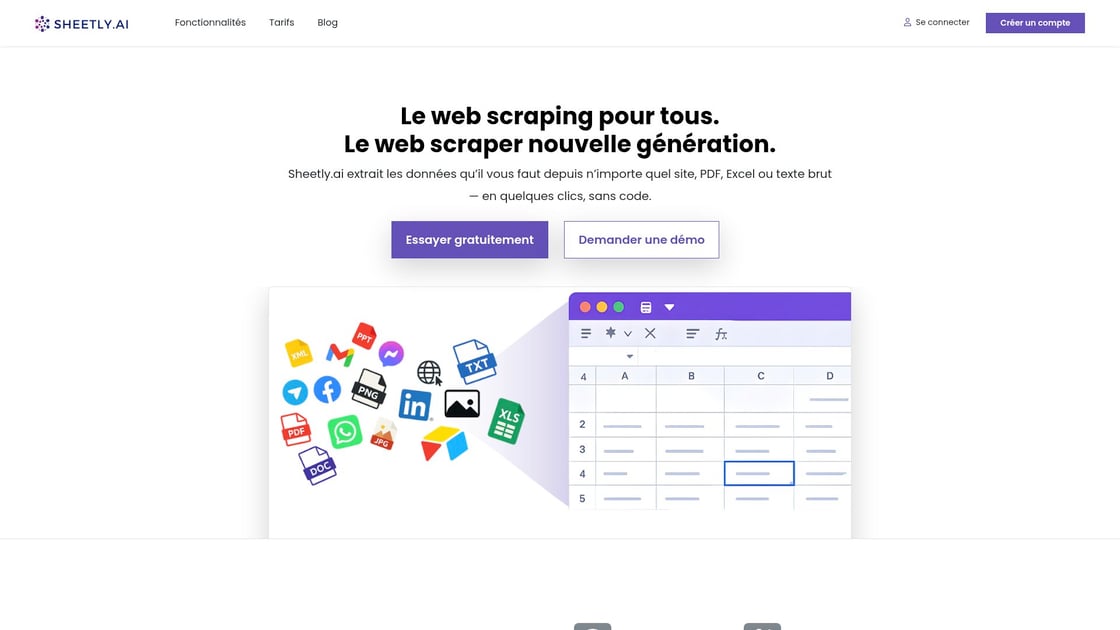 #1: Sheetly AI - L'extracteur LinkedIn intelligent et sans code interface