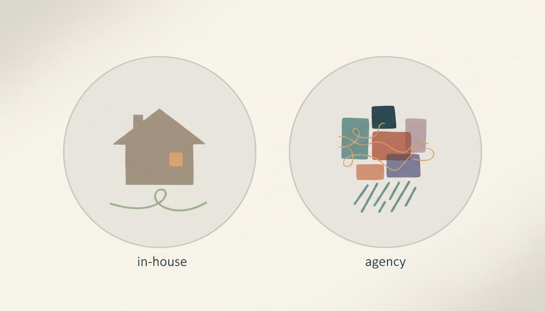 Chart showing in-house vs agency comparison