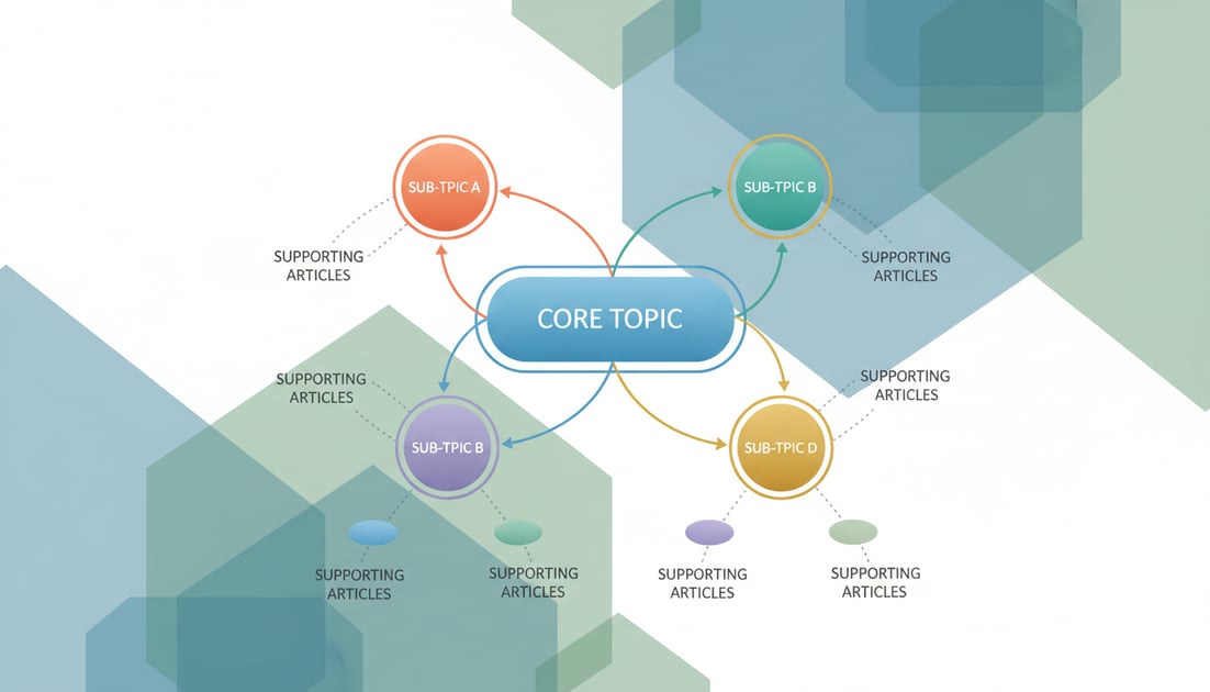 Diagram showing topic cluster architecture diagram