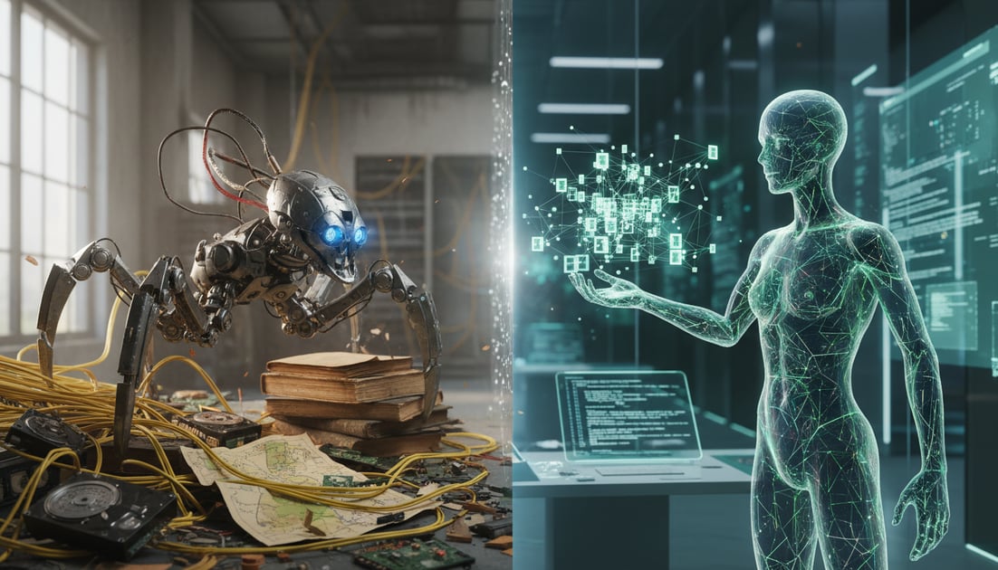 Diagram showing crawler vs AI agent