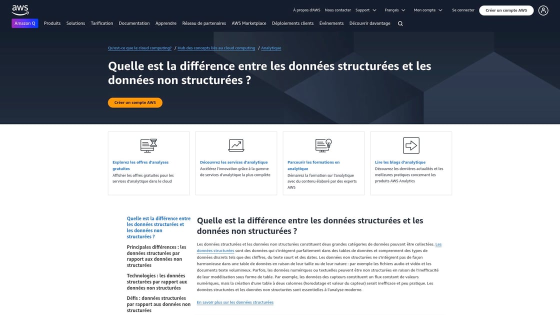 Comparaison des types de données