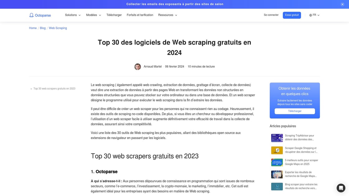 Outils de scraping accessibles