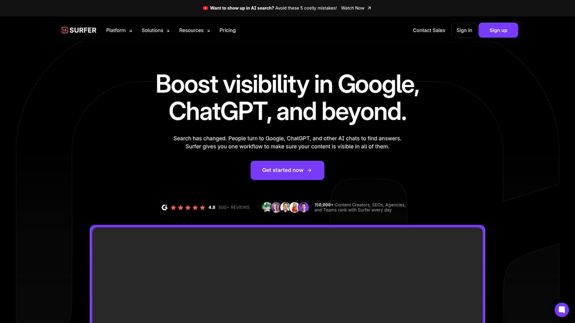 Surfer SEO content optimization interface