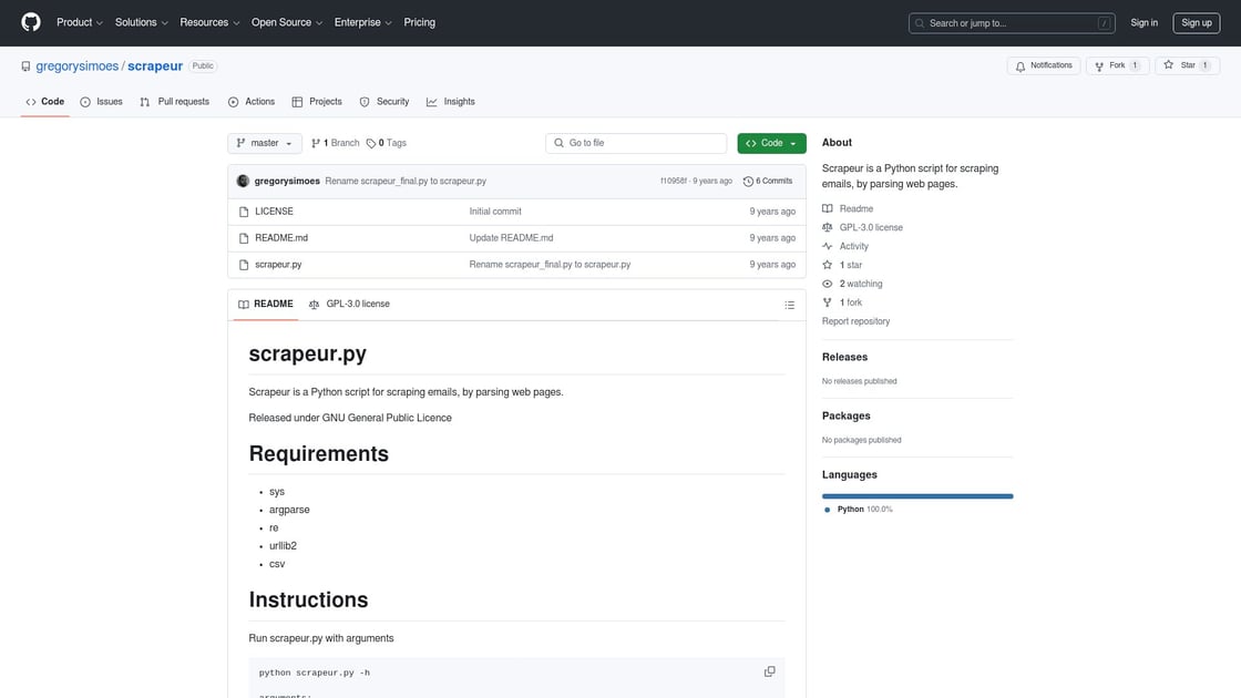 GitHub repository pour scraping