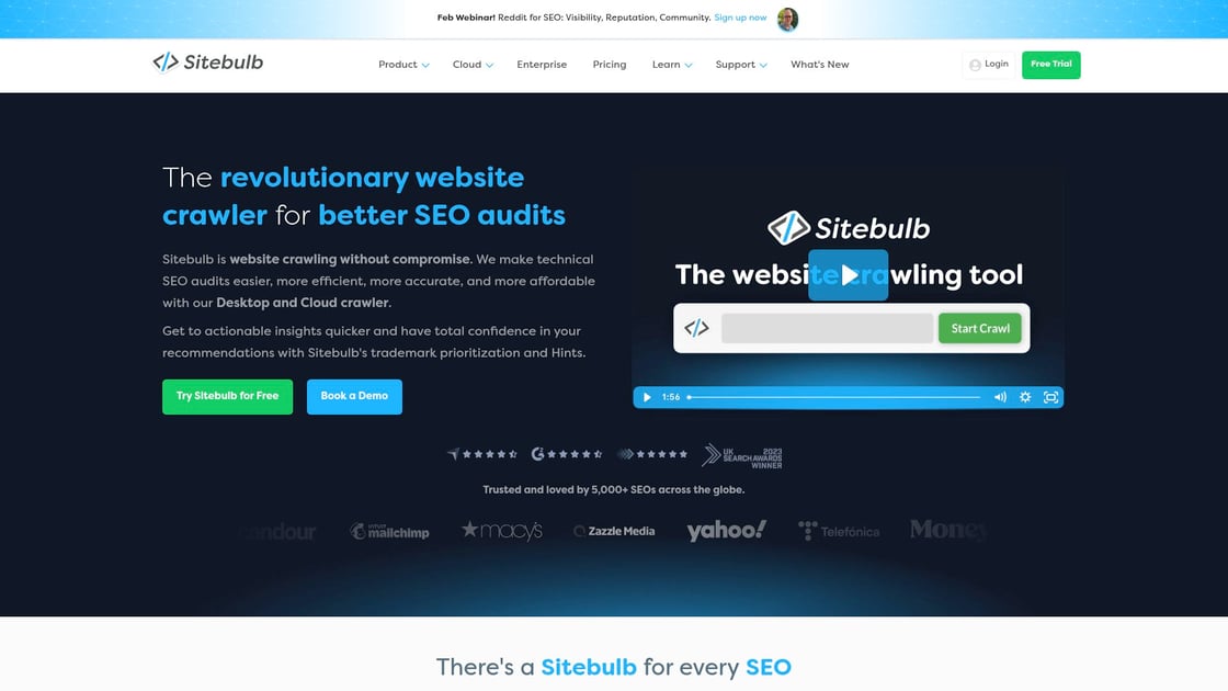 Sitebulb platform interface