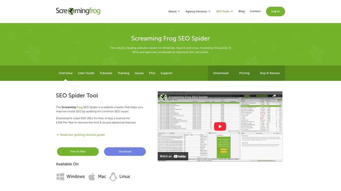 Screaming Frog SEO Spider interface