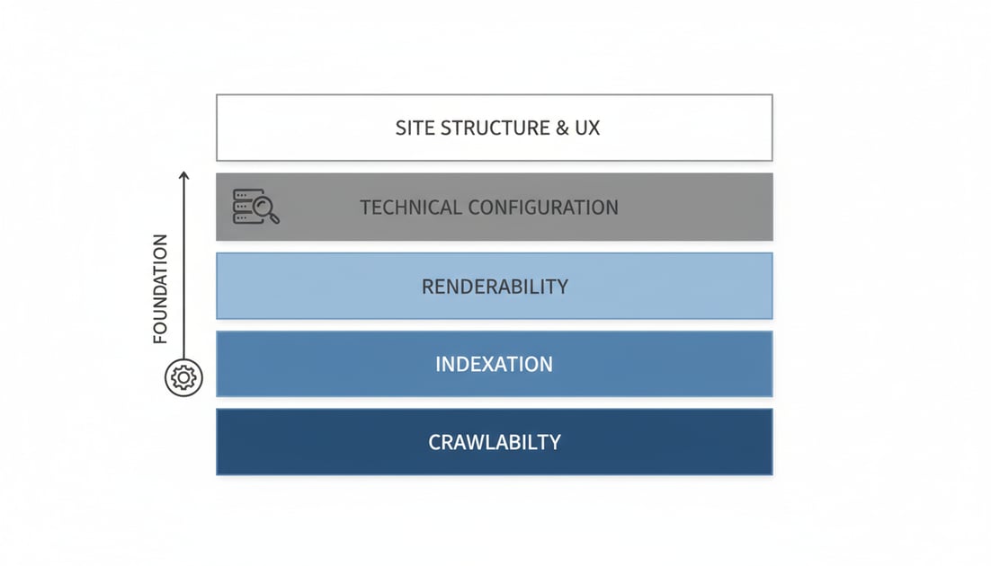 Diagram showing technical SEO foundation layers