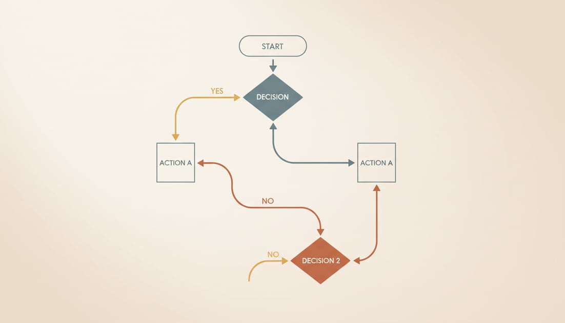 Diagram showing decision framework flowchart