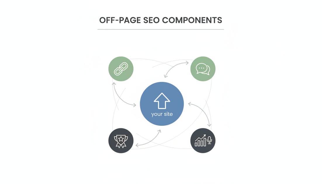 Diagram showing off-page SEO components