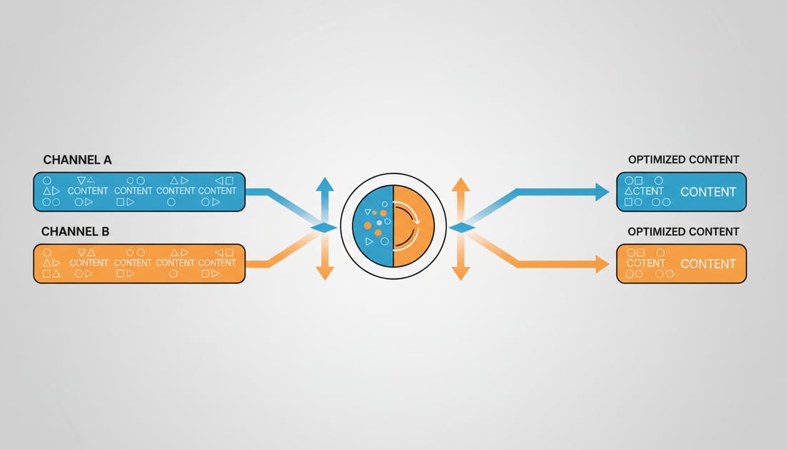 Diagram showing dual channel content optimization