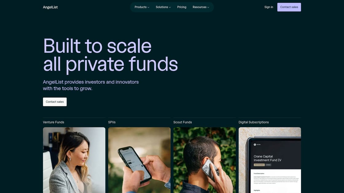 AngelList platform interface