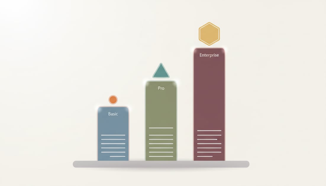 Chart showing pricing tiers comparison