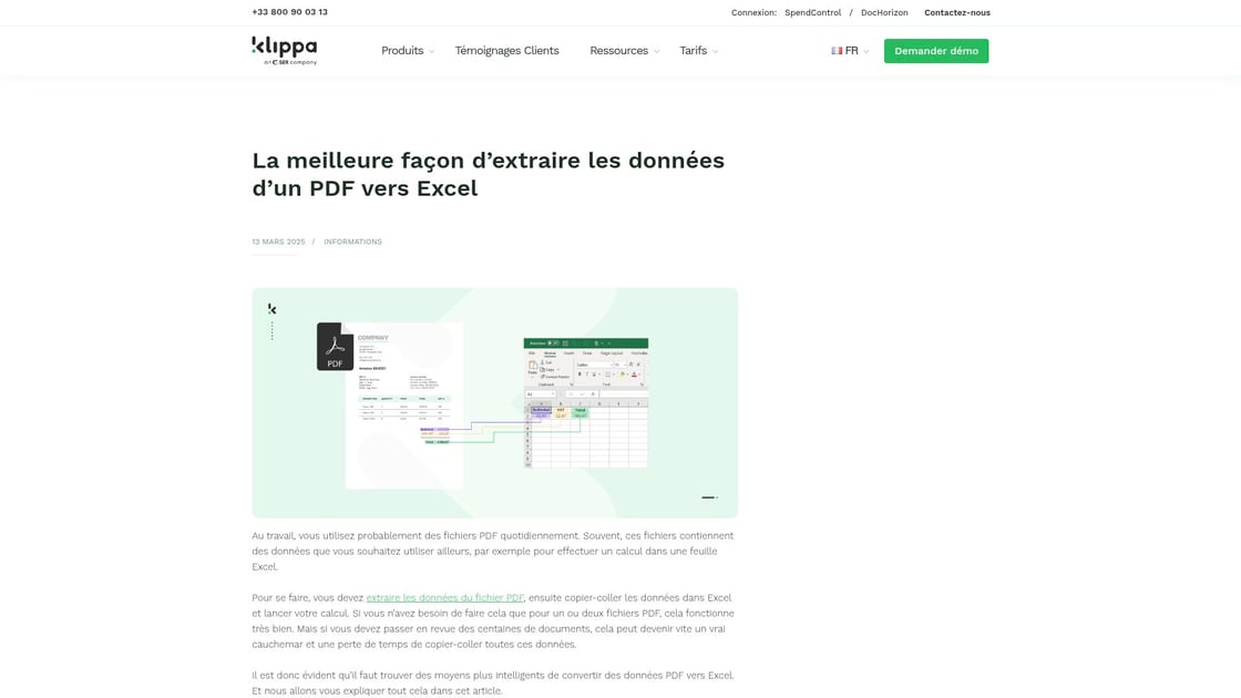 Extraire données PDF vers Excel