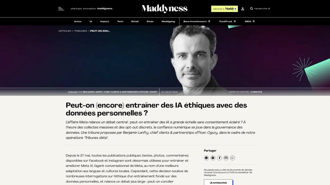 Innovation en intelligence artificielle et données personnelles