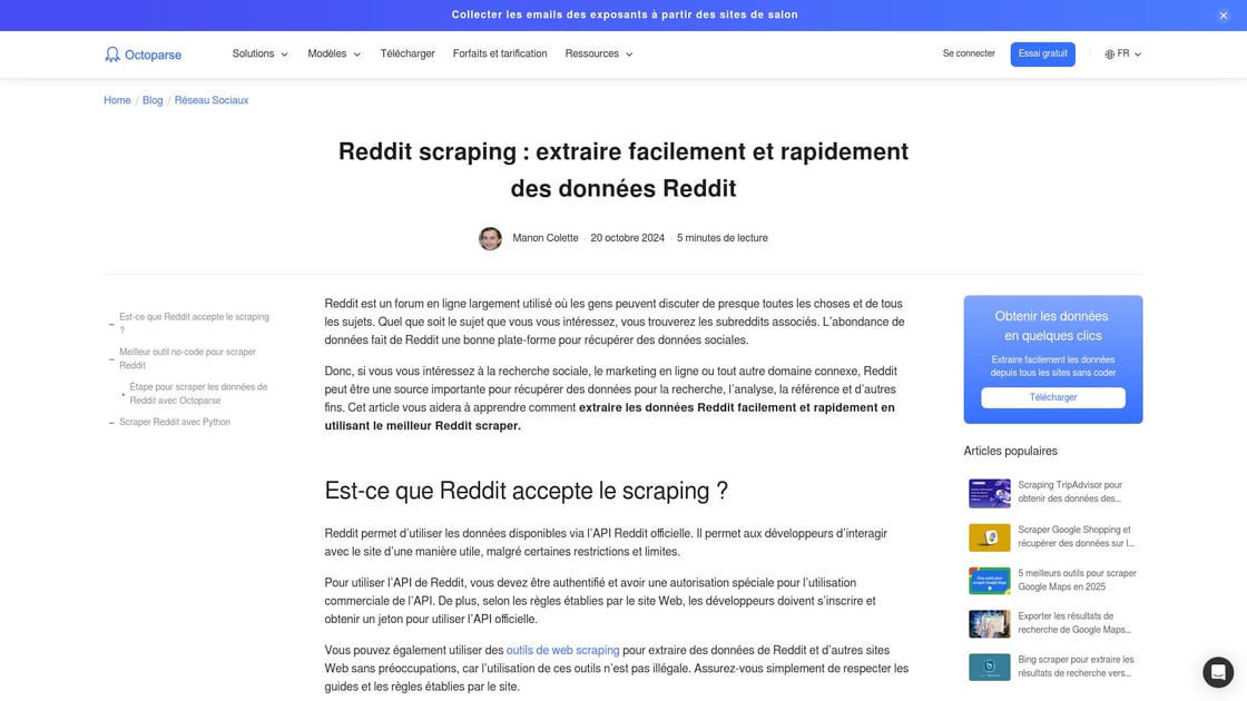 Ancienne méthode d'extraction Reddit