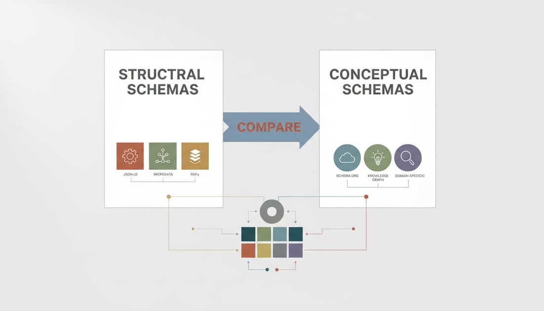 Infographic showing Schema types comparison chart