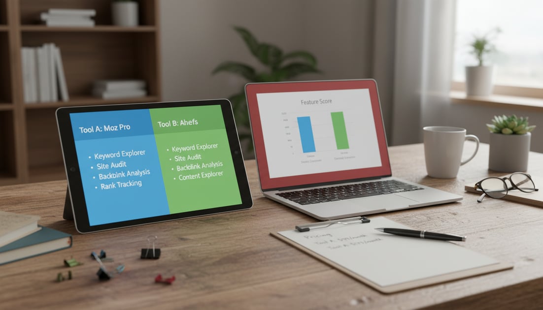 Chart showing SEO tool comparison chart
