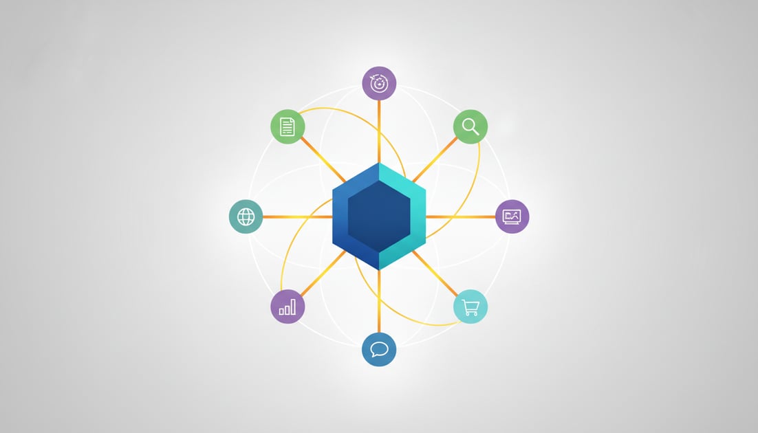 Diagram showing internal linking architecture hub spoke
