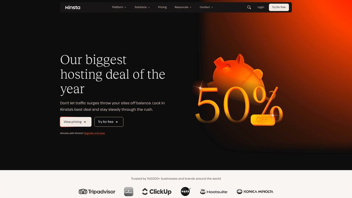 Kinsta - managed WordPress dashboard